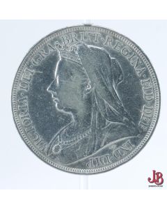 1897 Solid Silver Antique Queen Victoria Crown Coin