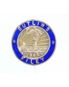 A vintage pin badge from BUTLINS FILEY 1946 - metal enamel