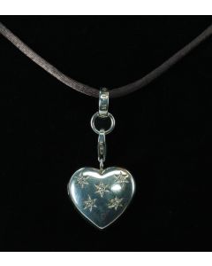 Vintage THOMAS SABO Sterling silver heart locket with cubic zirconia stars - large