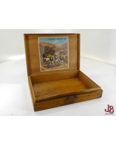 Vintage wooden cigar box - Rossli Nova - cigarillos - Swiss - Rudolf Koller - Die Gotthardpost  