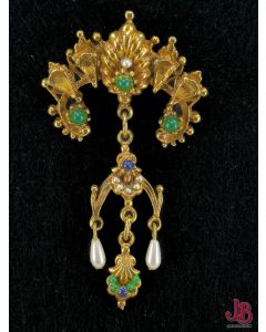Vintage 50's / 60's Mode Art Broach in the renaissance style