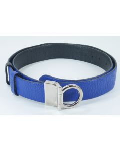 Ferragamo Reversible and adjustable Leather Gancini belt in Black / Blue