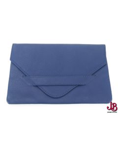 Anne Fontaine Sapphire Blue Pebbled small calf skin leather clutch Bag - unused