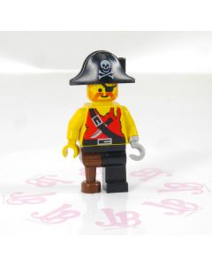 Lego minifigure pi022 Pirate Shirt Knife Peg Leg Black Pirate Hat Skull