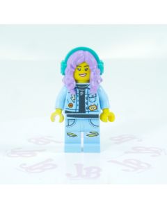 Lego minifigure hs035 Parker L. Jackson Denim Jacket Headphones (Smile / Grumpy)