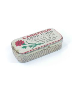 Vintage Carnation Corn Caps Tin - Pharmacy - Chemists