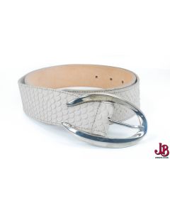 Furla white leather belt - reptile skin texture great condition - light use. 
