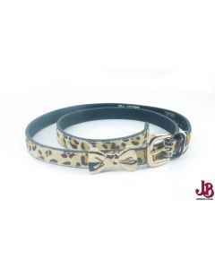 Vintage Top Shop leopard / animal print pelt belt with Gold Bow.