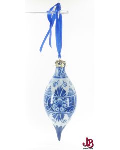 Heinen Delftware hand painted Delft china blue Christmas bauble decoration 

