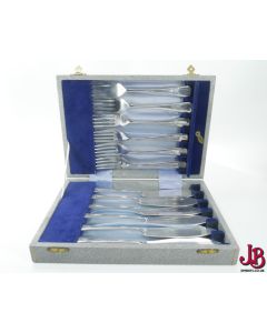A vintage set of 12 Fish Knives and Forks - John Batt and Sons - 6 settings