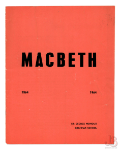 Macbeth Programme 1964 Sir George Monoux Grammar School