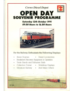 Souvenir Programme from first Crewe Diesel Depot Open Day 1991