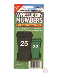 Rowan Wheelie Bin Numbers - Twin pack - 2 STICKERS New in Packaging
