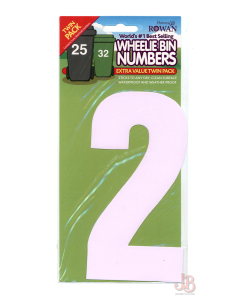 Rowan Wheelie Bin Number 2 - Twin pack - 2 STICKERS New in Packaging
