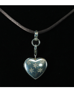 Vintage THOMAS SABO Sterling silver heart locket with cubic zirconia stars - large