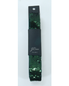 J Crew Green sequin tie belt - original packaging