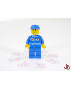 A used Lego Minifigure - oct016 - Town / Classic Town - Octan - Blue Oil, Blue Legs, Blue Cap