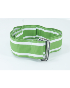 Lands End Fabric Belt - green white - webbing - simple buckle