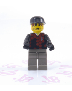 Lego minifigure soc055 Soccer Player - Red and Blue Team Goalie with Number 1
