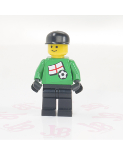 Lego minifigure soc012 Soccer Player White/Black Team Goalie