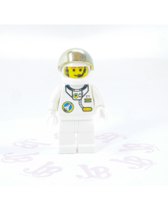 Lego minifigure spp016 Space Port Astronaut C1 White Legs Helmet Gold Visor