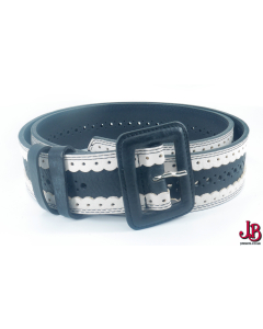 Anne Fontaine stunning black and white leather belt - great condition light use 