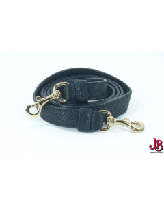 Salvatore Ferragamo Black leather bag strap with Gold tone Fittings
