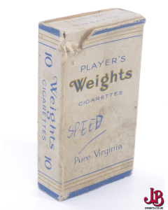 An old Players Weights cigarette box / packet / pack