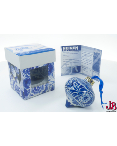 Boxed Heinen Delft ware hand painted china blue Christmas bauble decoration 

