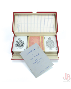 Vintage 3 deck Canasta Samba, De La Rue playing cards, instructions, score cards