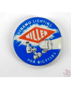 1960's vintage pin badge - Miller Dynamo Lighting - Bicycles - Biking 