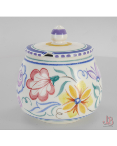 1950's Poole Pottery Jam pot 288 CS traditional floral pattern. Great Condition