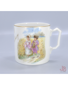 Antique Victorian KPM bone china mug / cup - Present from Tenbury - Germany 1880