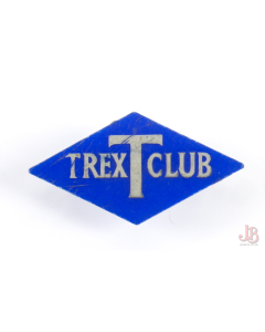 Vintage 1960's plastic TREX T CLUB badge - safety pin - vegetable oil / fat 