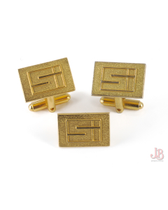 Vintage 1960's Smith Industries Gold tone, cufflink and pin badge set. 