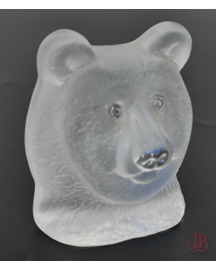 NYBRO Sweden lead crystal glass bust of a bears head - Brattstrom