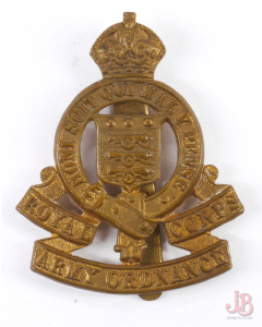 vintage British WWII Royal Army Ordnance Corps - RAOC - cap badge - slider