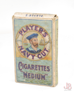 vintage 1940's Players Navy Cut Cigarettes Medium 10 - card packet - used 