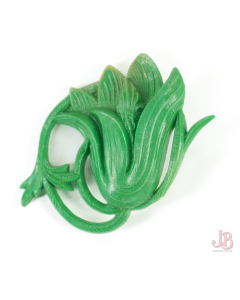 Vintage 1950's MCM Green Plastic Art nouveau styled botanical flower Brooch