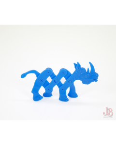 Vintage Kellogg's 1970s Stretch Pet - Blue Rhinoceros - Premiums Cereal Toy

