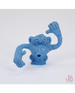 Vintage 1970's Blue Monkey Pencil topper - rubber with poseable arms - HongKong