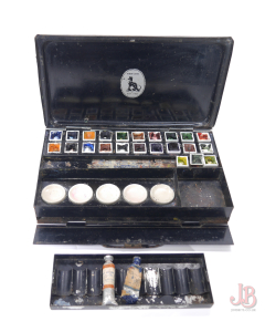 Vintage Metal Tin Artists Paint box - Reeves Student - Used - Ceramic Containers