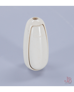 Vintage White Bakelite Pear Lamp Light Switch - Cord Hanging Button Tassel Gland