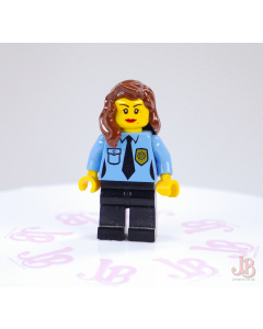 Lego minifigure game013 Police - Female Officer, Brown Hair Mid-Length