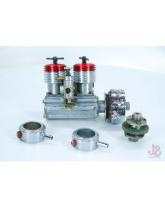 Taplin Twin 8cc Mk2 Marine model engine - 1962 - working - Air / Water Cooled

