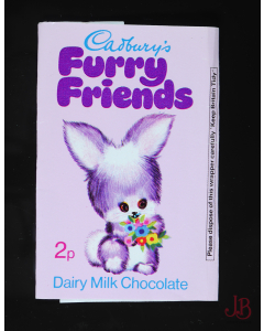 1970 Vintage Cadburys Furry Friends - Milk Chocolate Wrapper - Bobble the Bunny