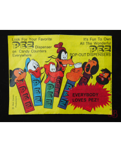 Vintage 60's / 70's Pez Candy Dispenser Instructions - Walt Disney - Austria

