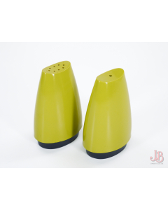 Vintage MCM 1960 70's pair Salt Pepper pots cruet - melamine Gaydon Lime Green