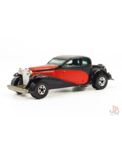 Rare 1980 Vintage Mattel Hot Wheels black red '37 Bugatti - Black wall tires