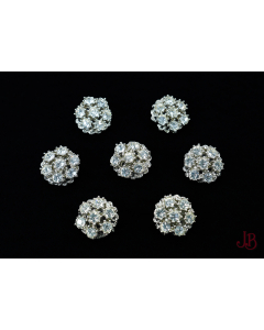 7 x Vintage diamante / rhinestone / paste / sparkly shank buttons.

